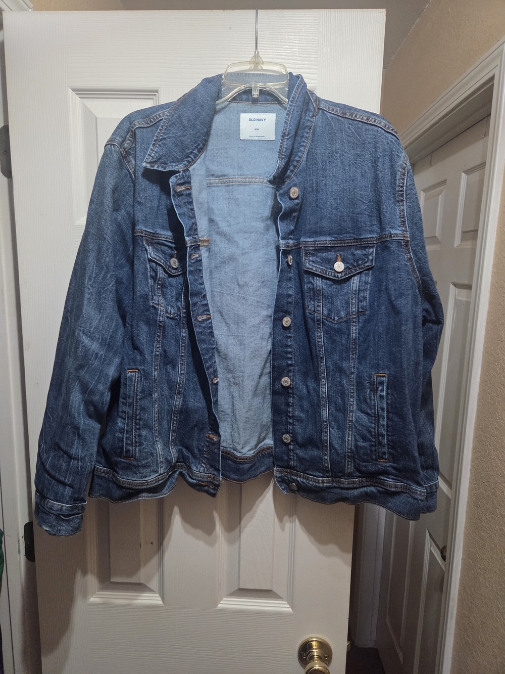 Old Navy Dark Blue Women's Denim Jacket with Button Front